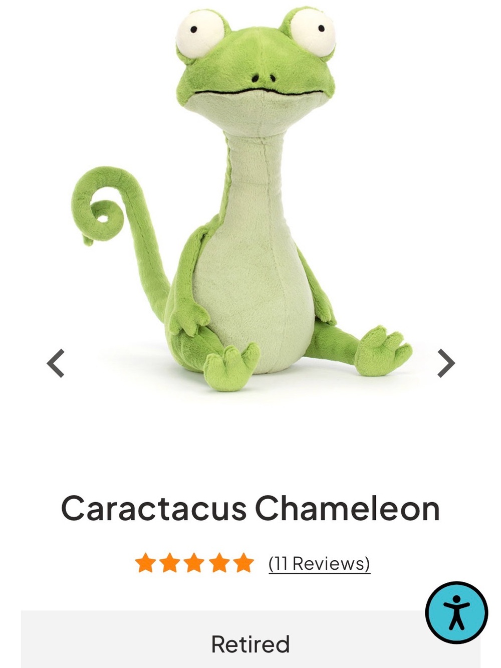 Jellycat retired chameleon- tag cut off - Picture 5 of 5